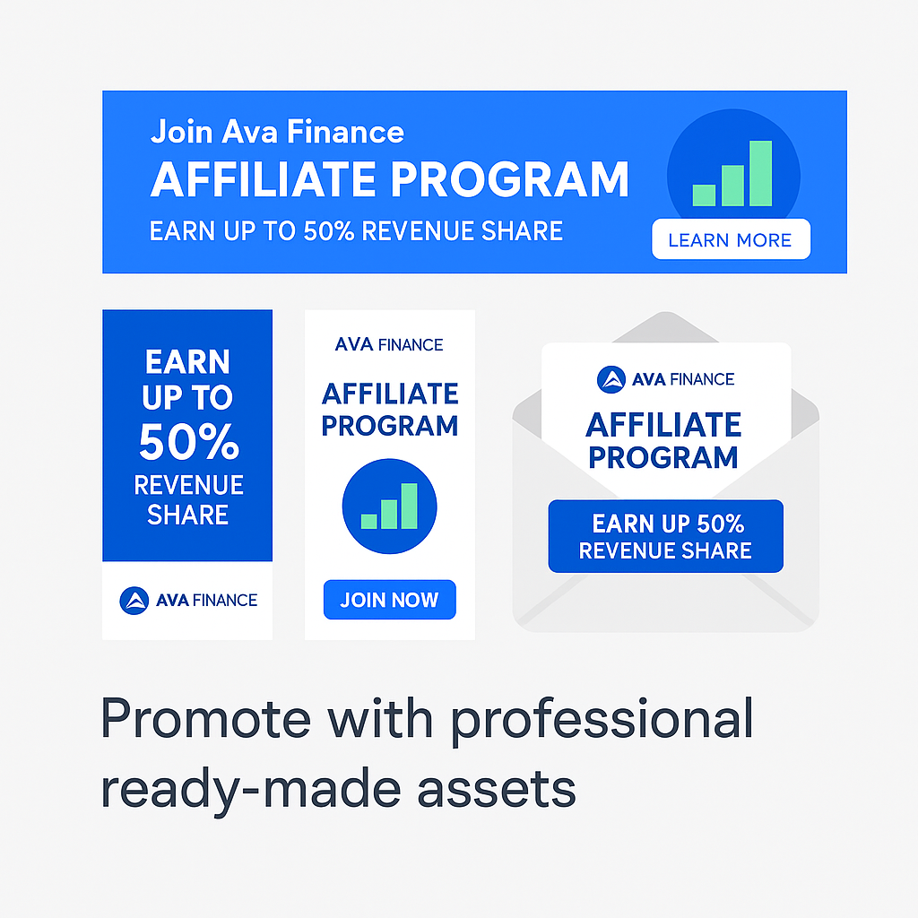 Ava Finance branded banners and email marketing tools