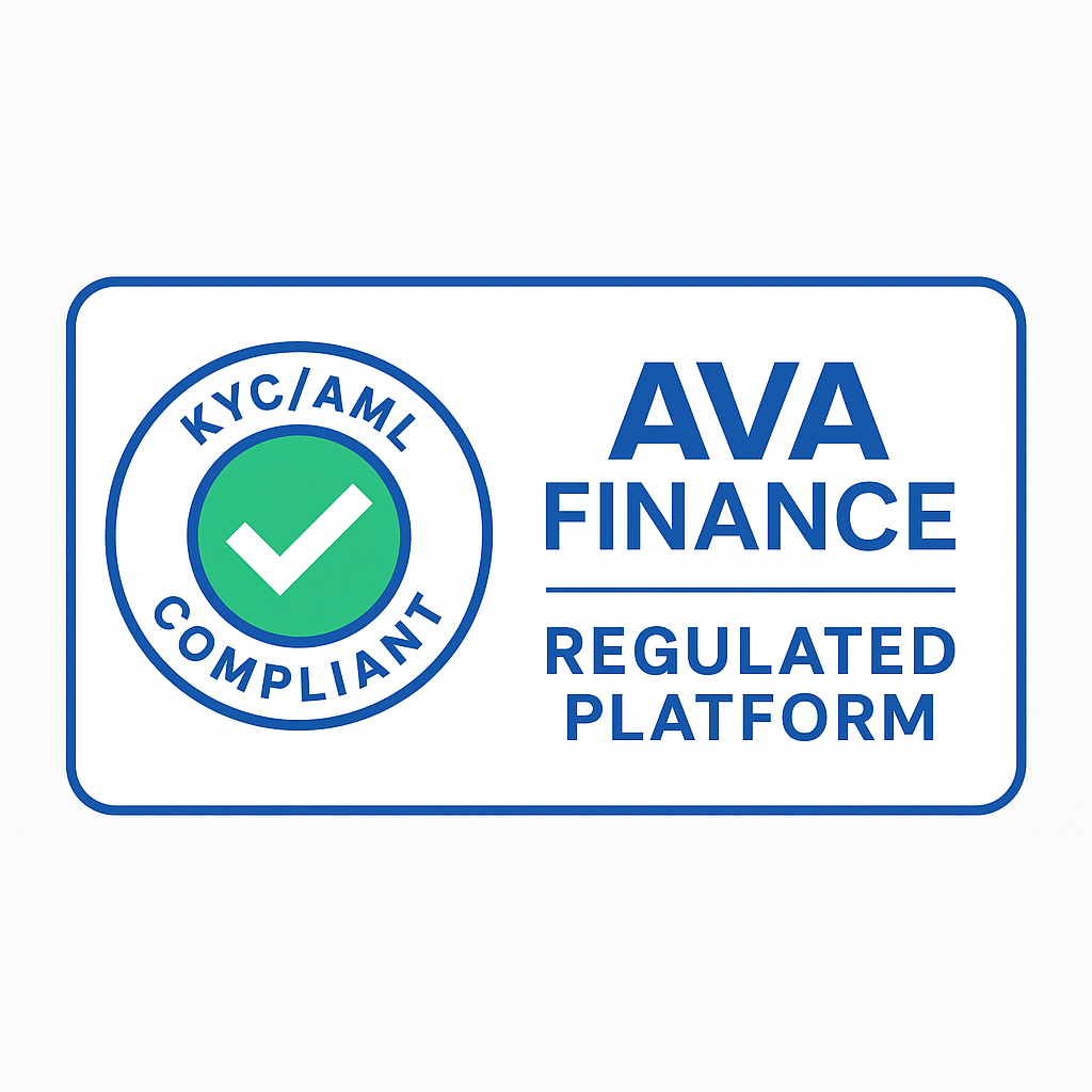 Compliance badge showing Ava Finance's regulatory approval.